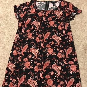 Black dress with ruby red designs